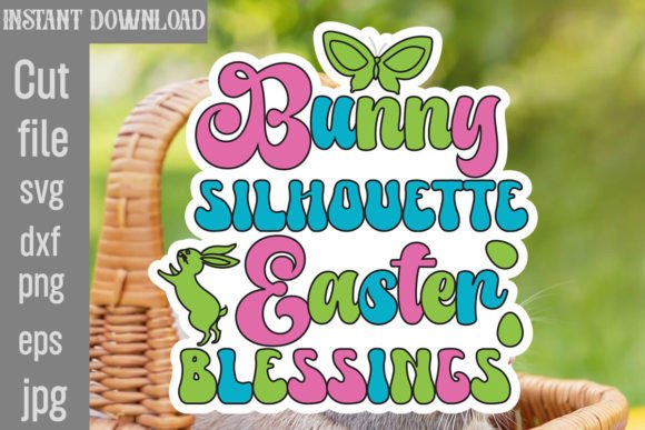 Bunny Silhouette Easter Blessings Retro Review